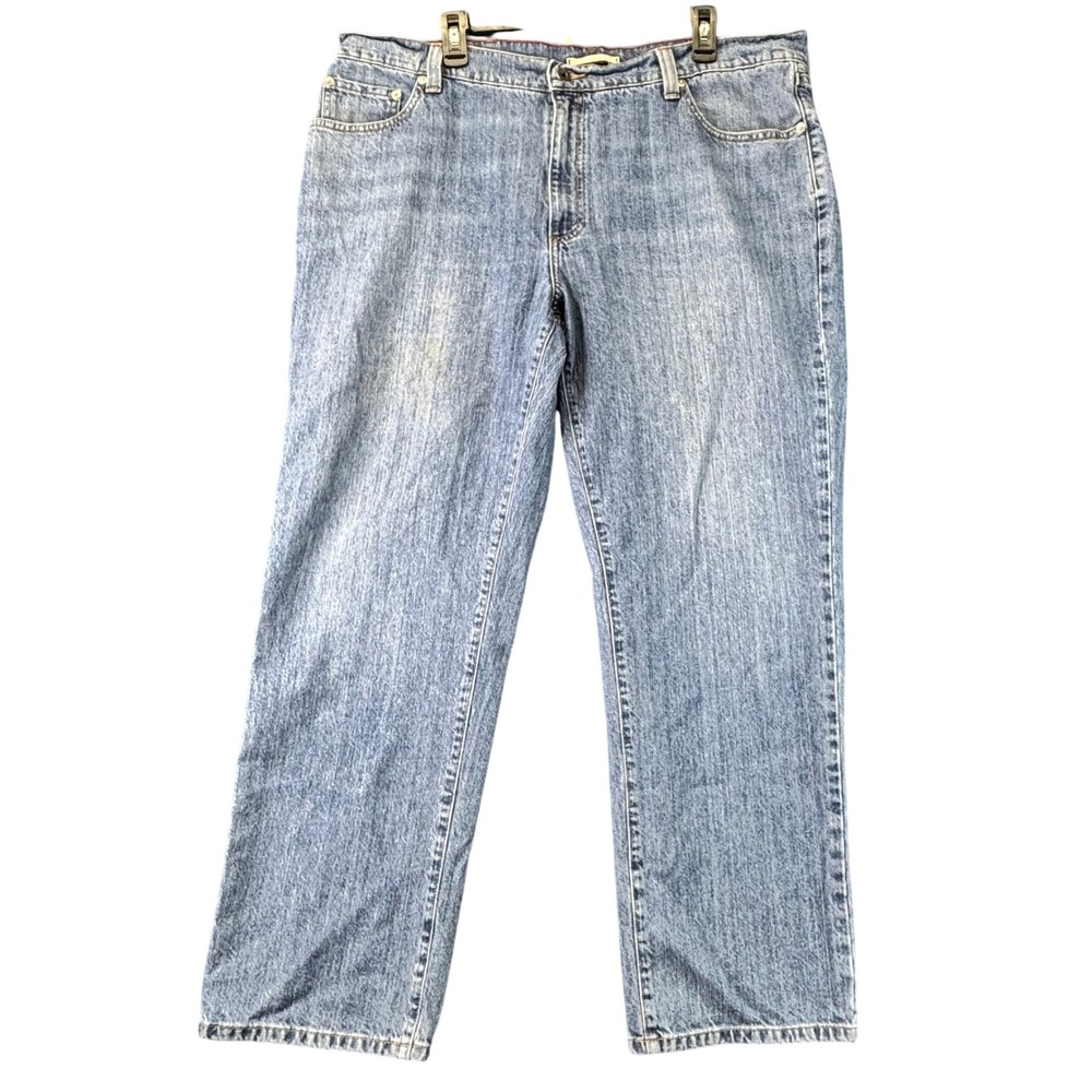 LL Bean Classic Fit Jeans Mens 40x30 Blue Cotton Straight Leg Denim 505084